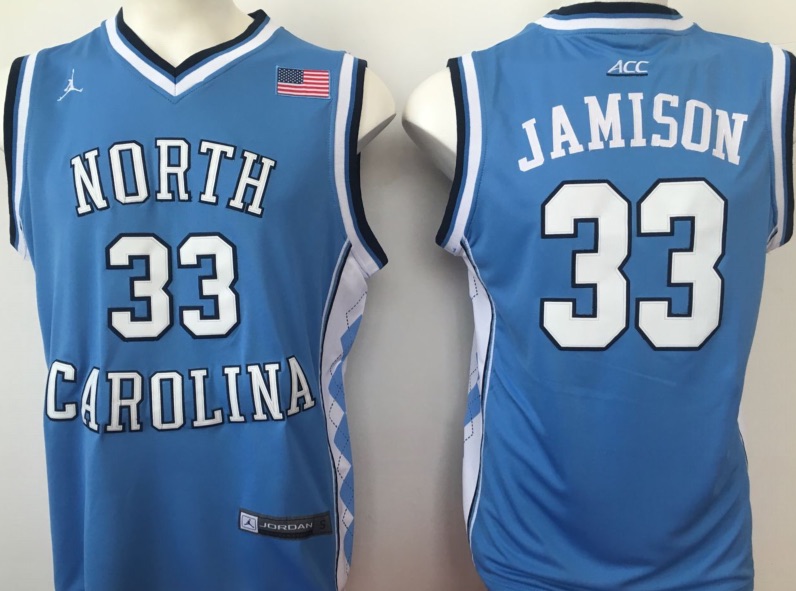 NCAA Basketball North Carolina #33 Jamison Blue College Jersey