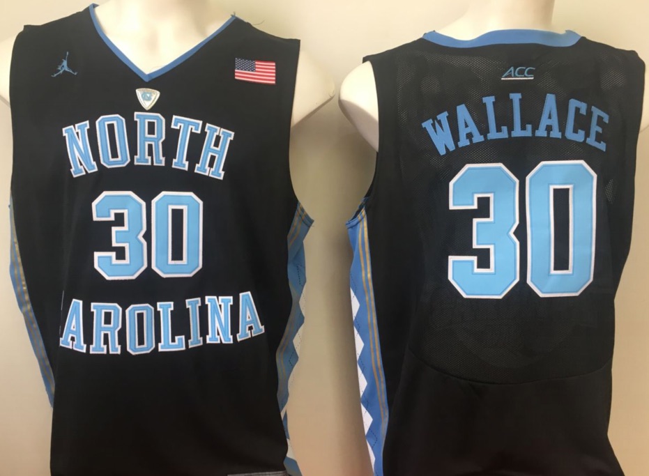 NCAA Basketball North Carolina #30 Wallace Black College Jersey