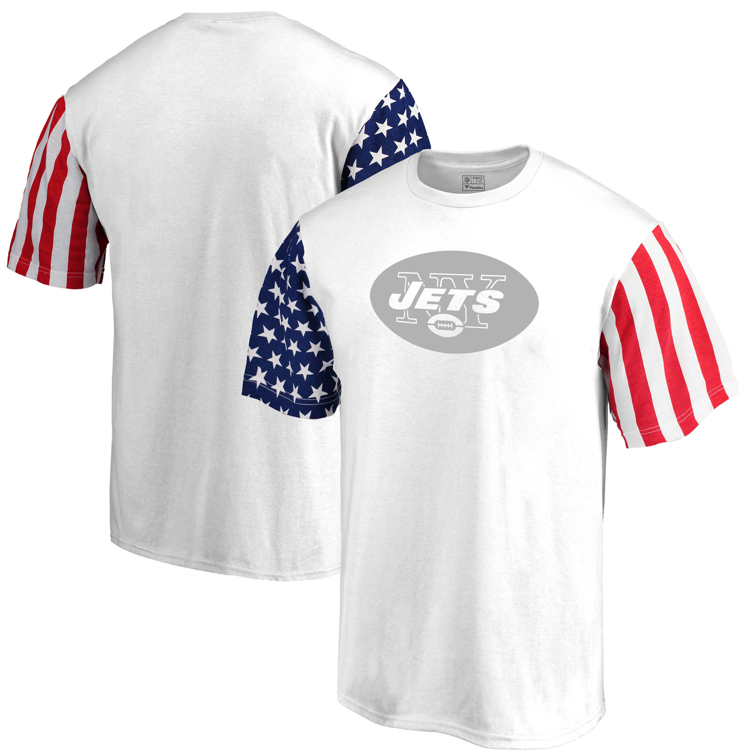Mens New York Jets NFL Pro Line by Fanatics Branded White Stars & Stripes T-Shirt
