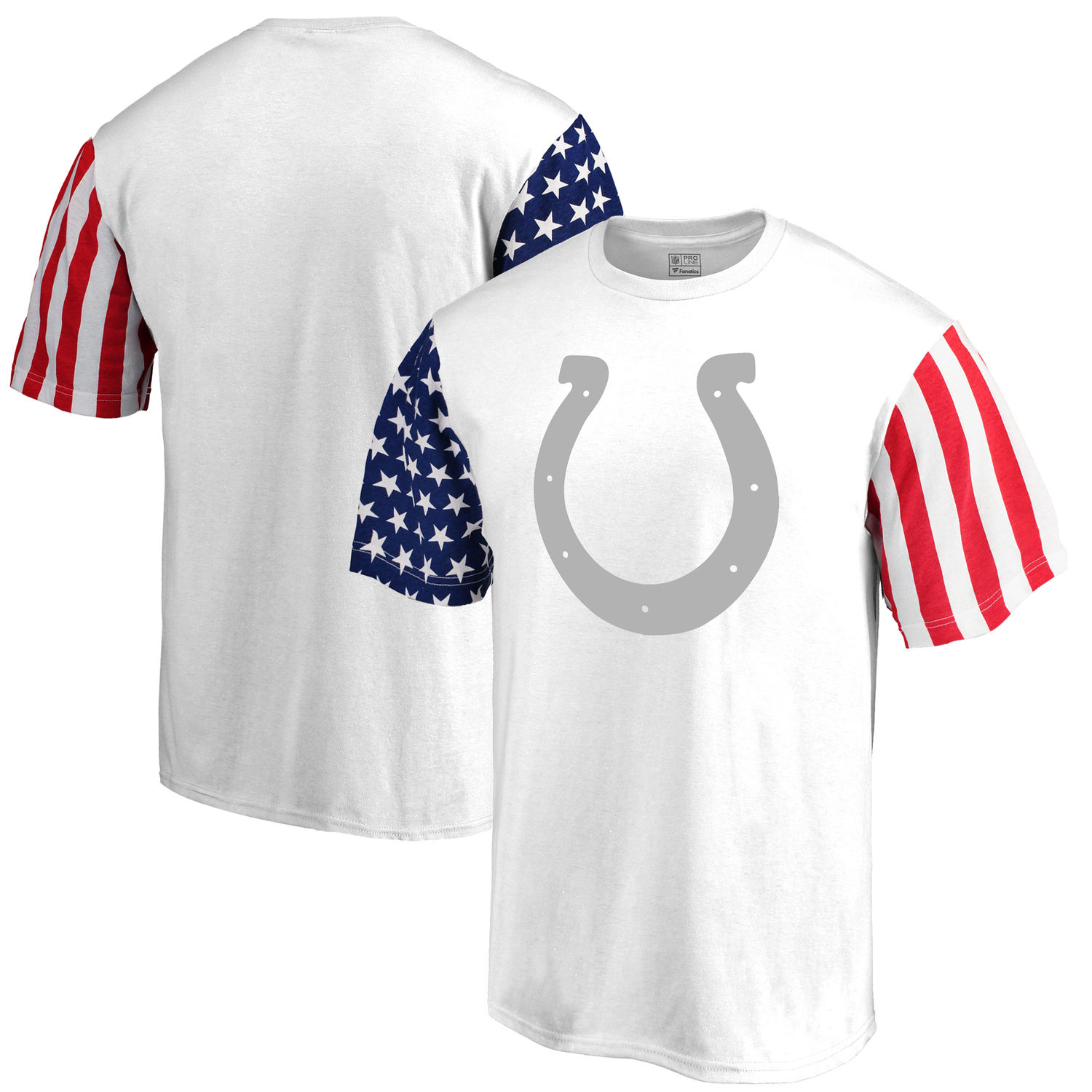 Mens Indianapolis Colts NFL Pro Line by Fanatics Branded White Stars & Stripes T-Shirt