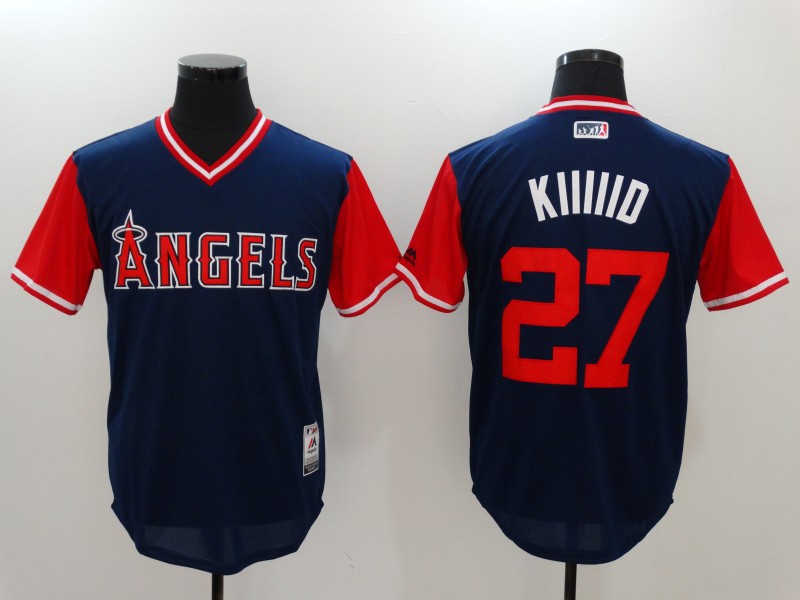 MLB Los Angeles Angels #27 Kiiiiid All Rise D.Blue Pullover New Jersey