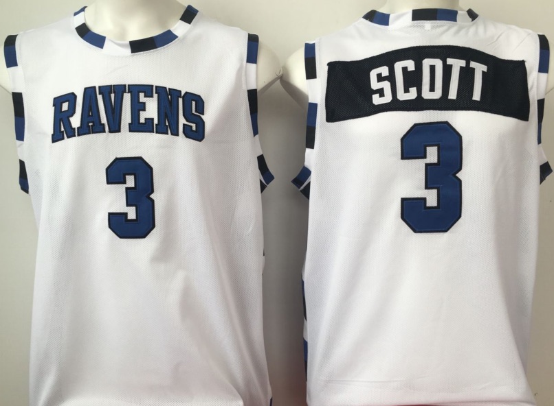 NCAA One Tree Hill Ravens #3 Scott White Basketball Jersey