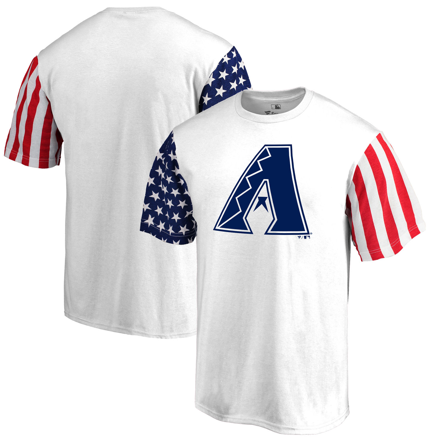 Mens Arizona Diamondbacks Fanatics Branded White Stars & Stripes T-Shirt