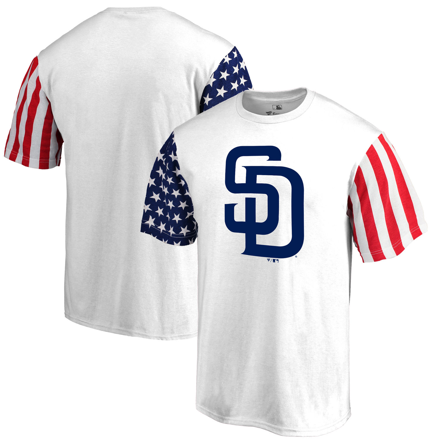 Mens San Diego Padres Fanatics Branded White Stars & Stripes T-Shirt