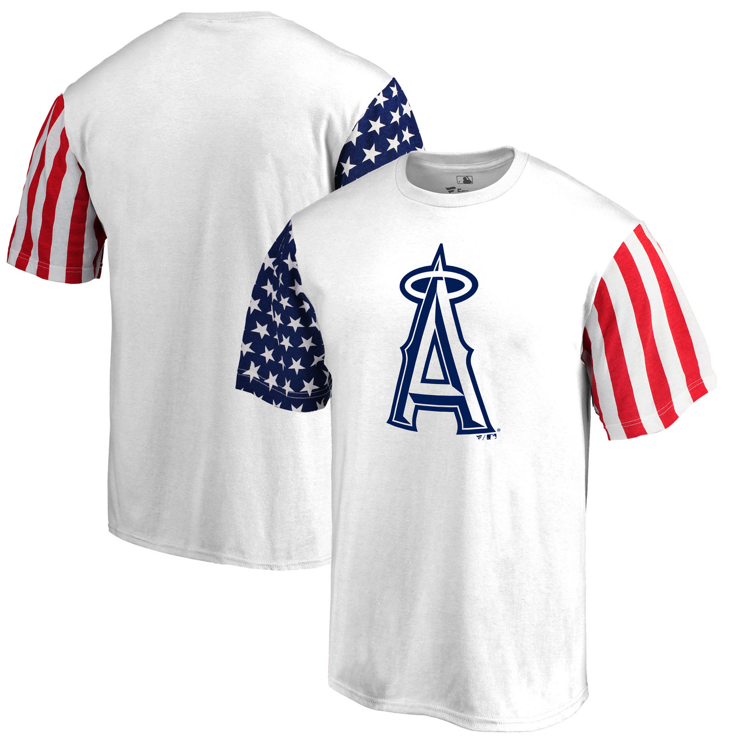 Mens Los Angeles Angels of Anaheim Fanatics Branded White Stars & Stripes T-Shirt
