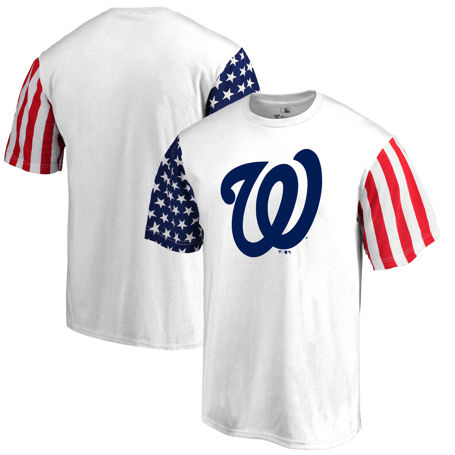 Mens Washington Nationals Fanatics Branded White Stars & Stripes T-Shirt