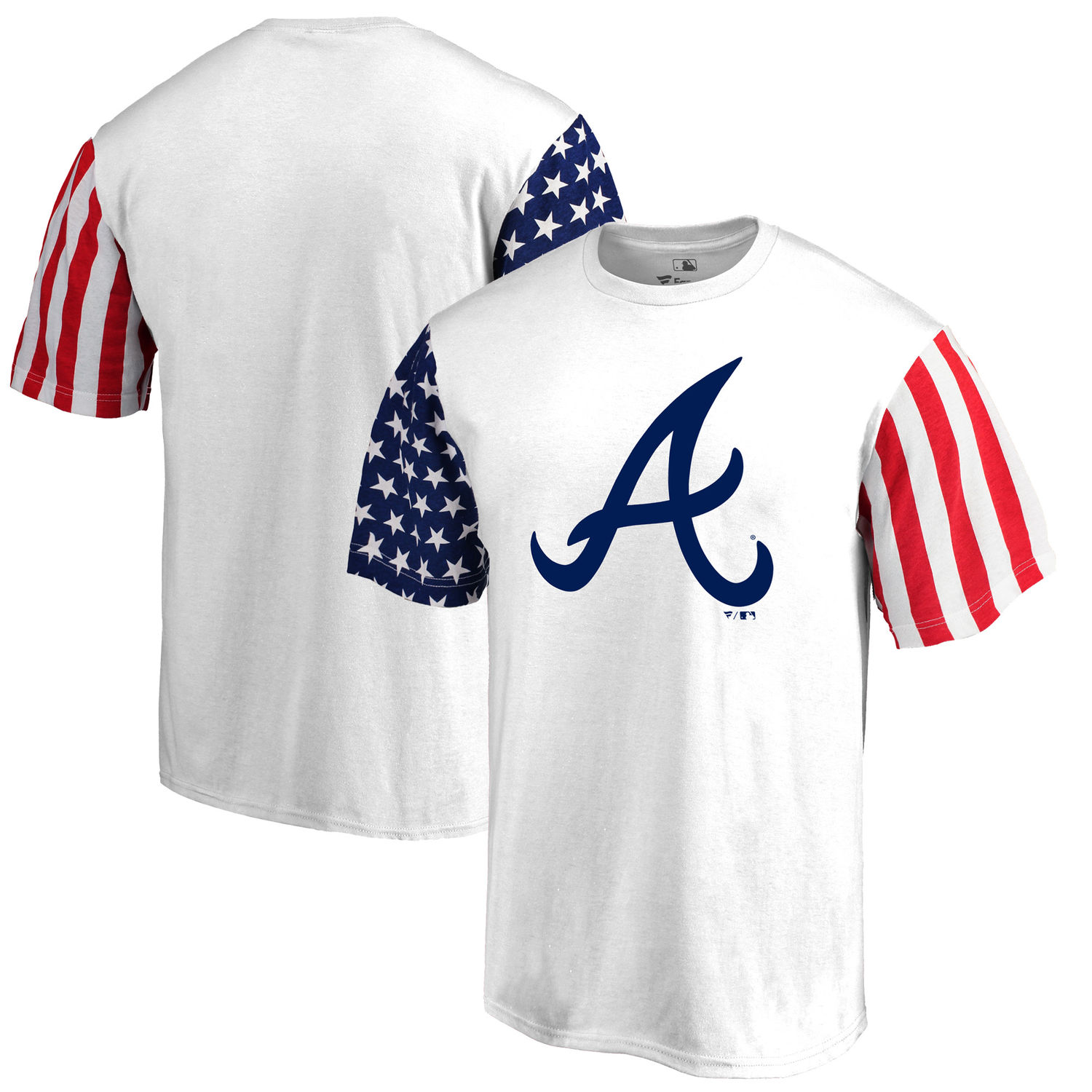 Mens Atlanta Braves Fanatics Branded White Stars & Stripes T-Shirt