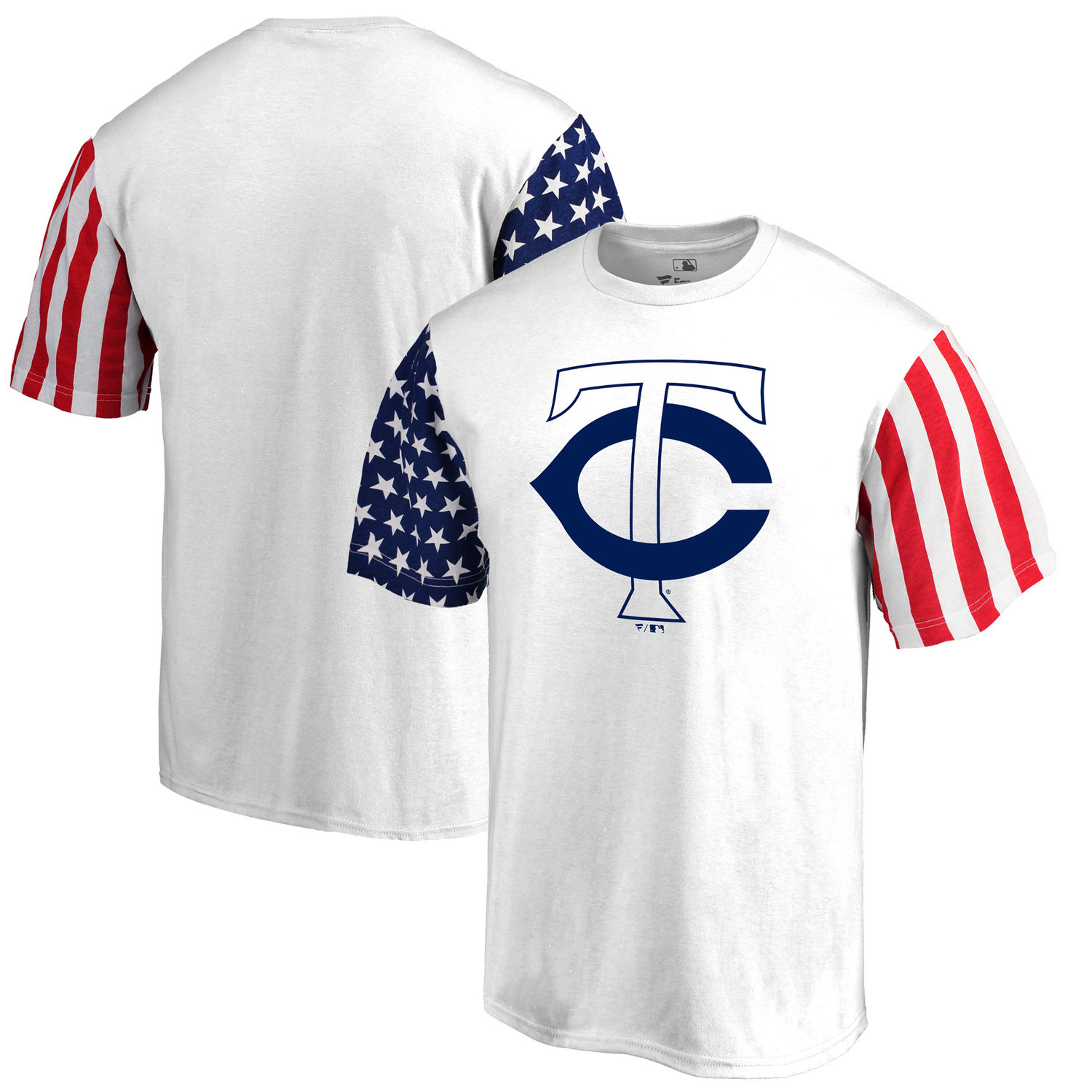 Mens Minnesota Twins Fanatics Branded White Stars & Stripes T-Shirt
