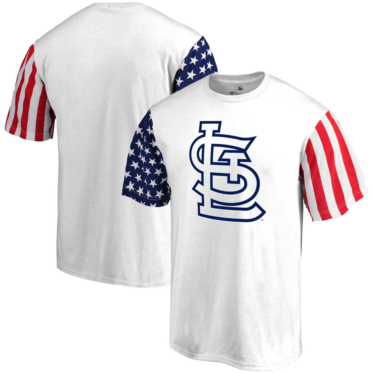 Mens St. Louis Cardinals Fanatics Branded White Stars & Stripes T-Shirt