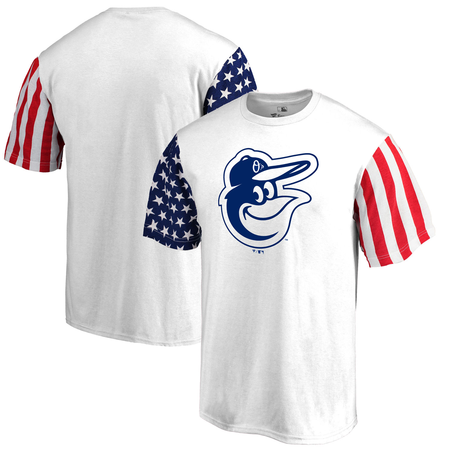 Mens Baltimore Orioles Fanatics Branded White Stars & Stripes T-Shirt
