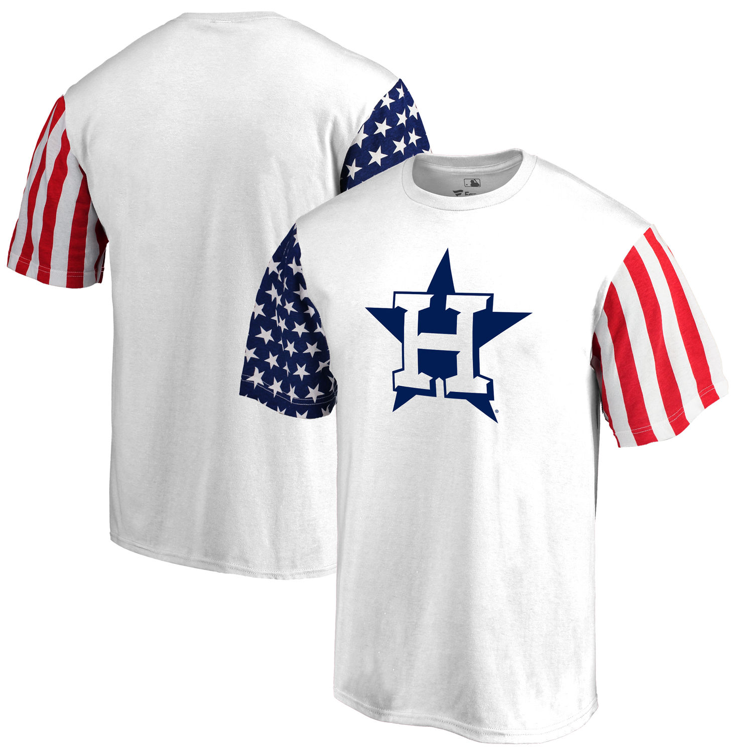 Mens Houston Astros Fanatics Branded White Stars & Stripes T-Shirt