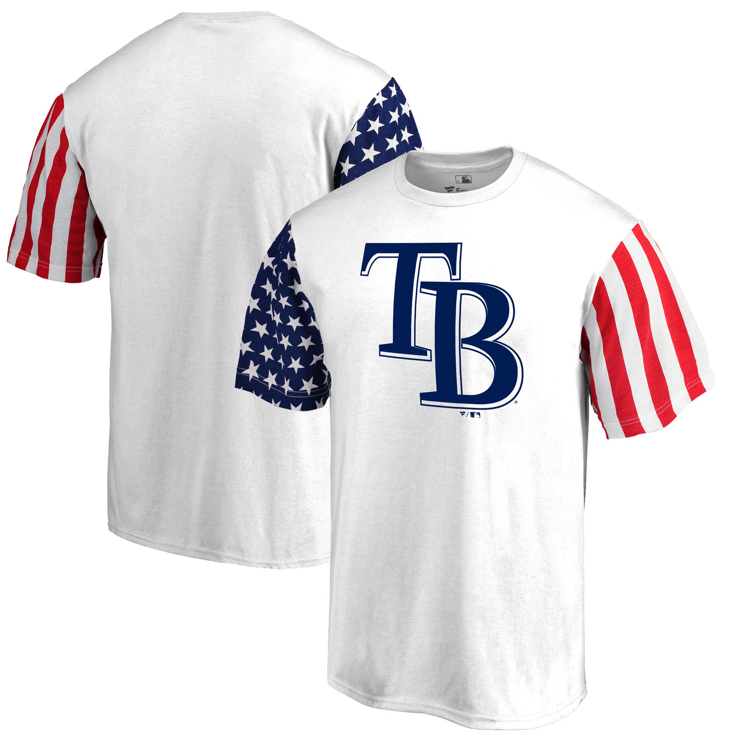 Mens Tampa Bay Rays Fanatics Branded White Stars & Stripes T-Shirt