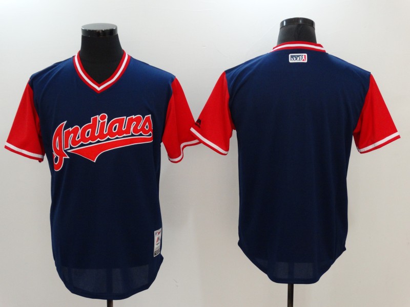 MLB Cleveland Indians Blank All Rise D.Blue Pullover Jersey