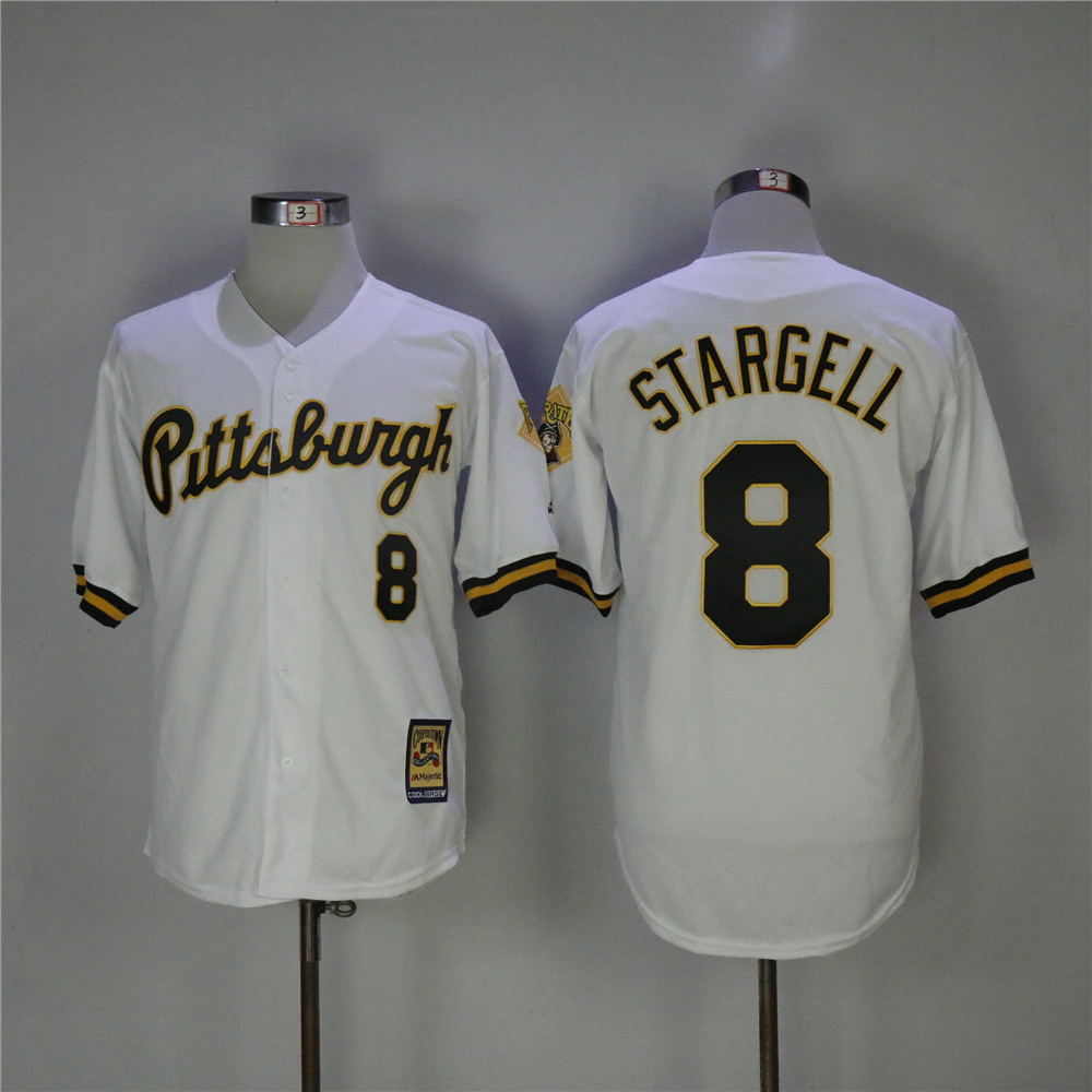 MLB Pittsburgh Pirates #8 Stargell White Throwback Jersey