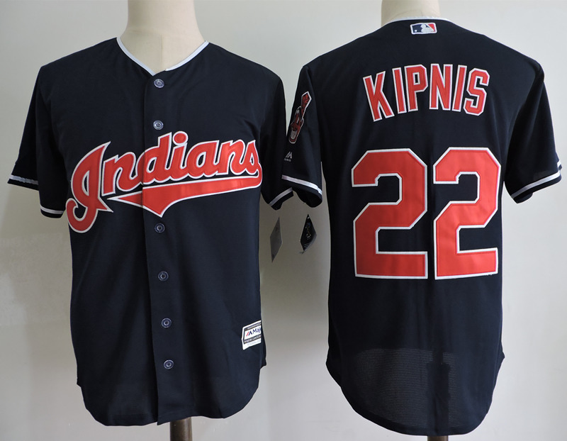 MLB Cleveland Indians #22 Kipnis Dark Blue Game Jersey