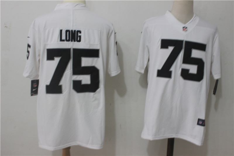 Mens NFL Oakland Raiders #75 Long White Vapor Limited Jersey