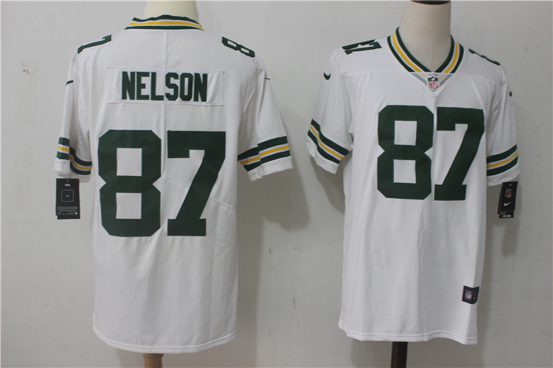Mens NFL Green Bay Packers #87 Nelson White Vapor Limited Jersey