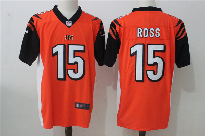 Mens NFL Cincinnati Bengals #15 Ross Orange Limited Vapor Jersey