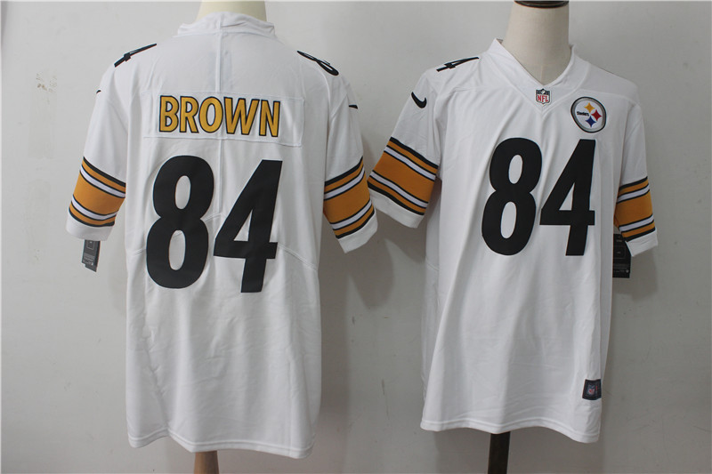 Mens NFL Pittsburgh Steelers #84 Brown White Vapor Limited Jersey