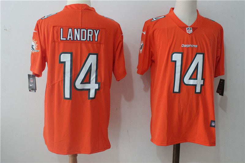 Mens NFL Miami Dolphins #14 Landry Orange Vapor Limited Jersey