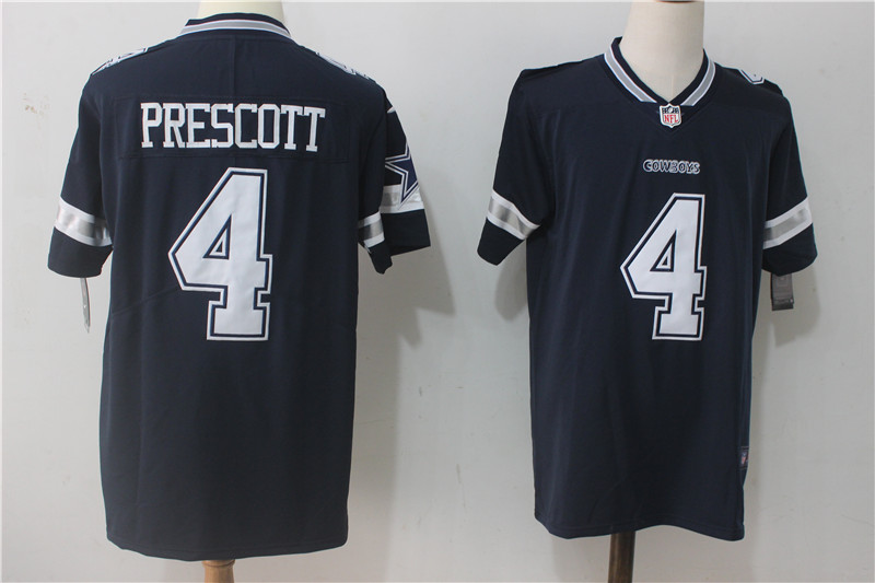 Mens NFL Dallas Cowboys #4 Prescott Blue Vapor Limited Jersey