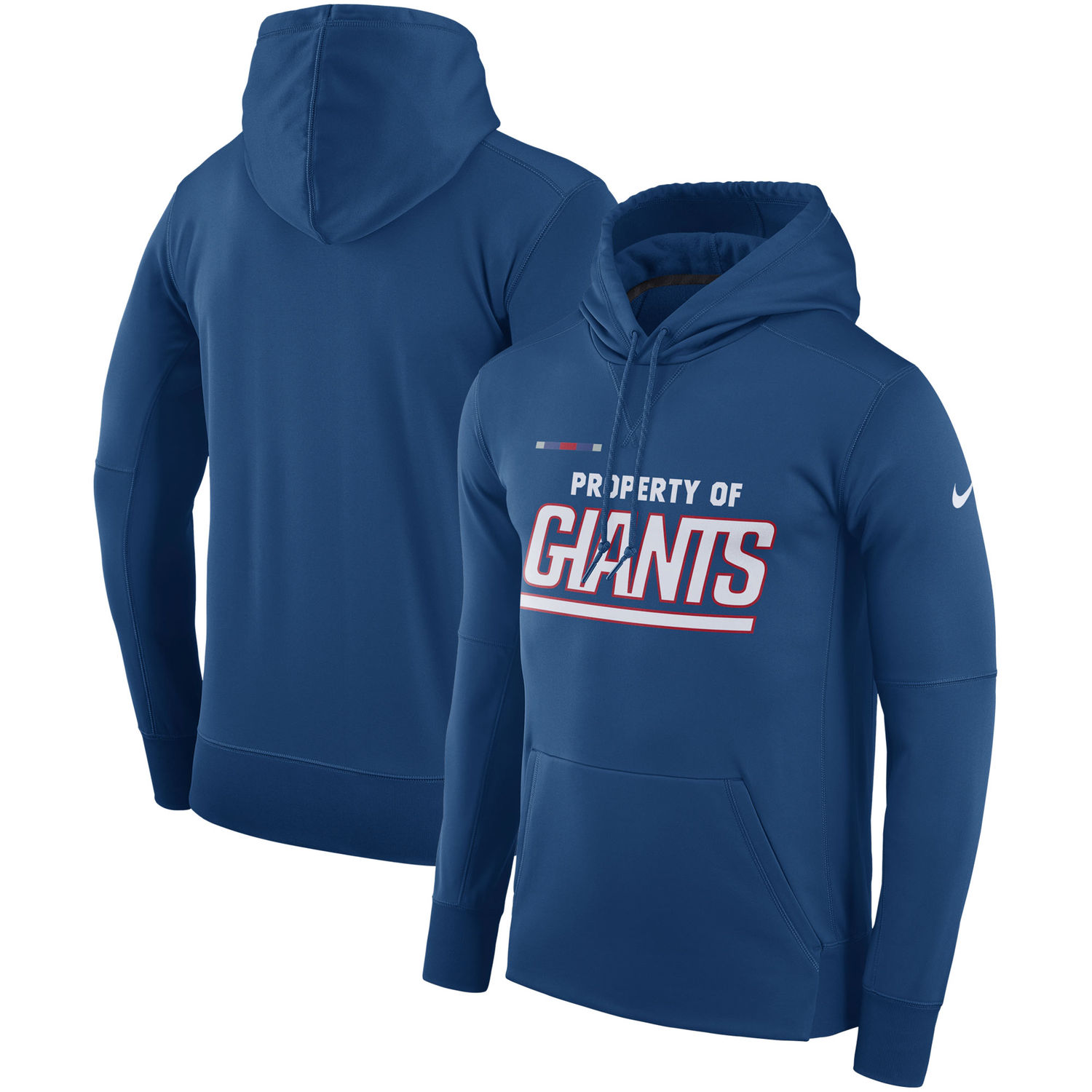 Mens New York Giants Nike Royal Sideline Property Of Performance Pullover Hoodie