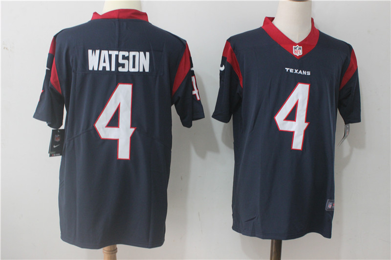 Mens NFL Houston Texans #4 Watson Blue Vapor Limited Jersey