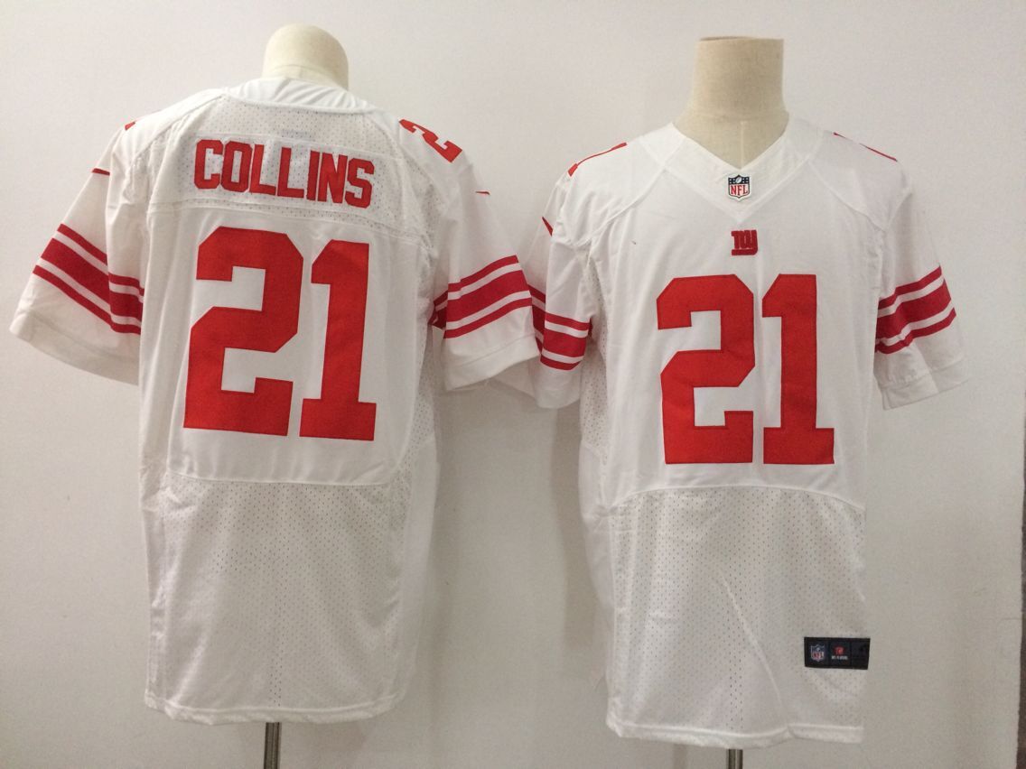 Nike New York Giants #21 Collins White Elite Jersey