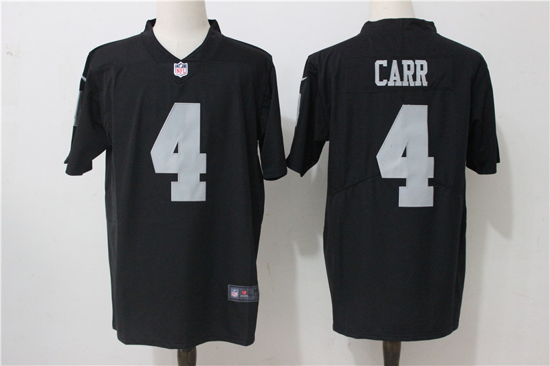 Mens NFL Oakland Raiders #4 Carr Black Vapor Limited Jersey