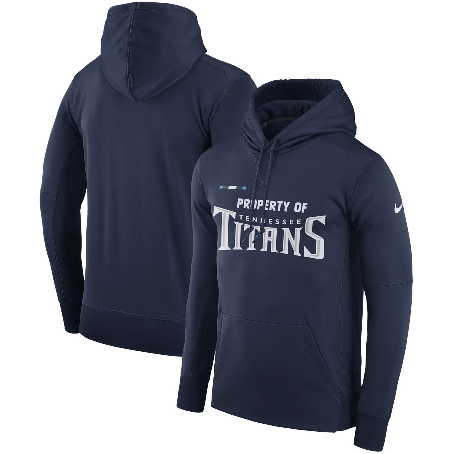 Mens Tennessee Titans Nike Navy Sideline Property Of Performance Pullover Hoodie