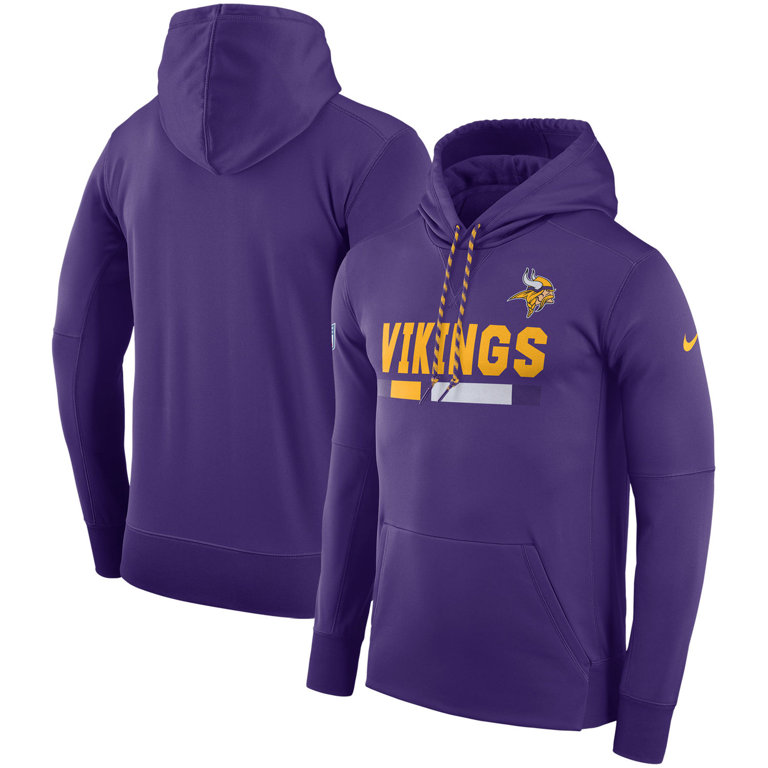 Mens Minnesota Vikings Nike Purple Sideline Team Name Performance Pullover Hoodie