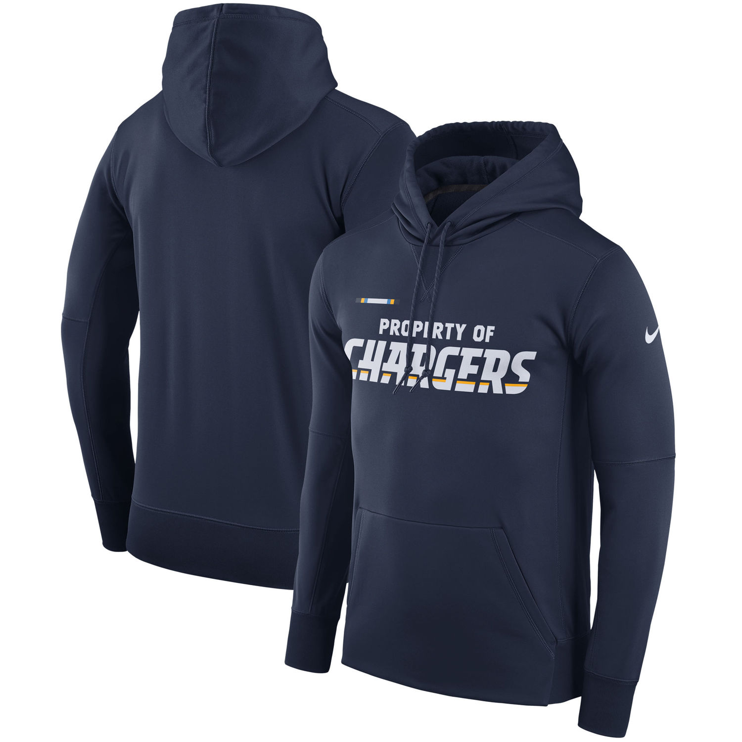 Mens Los Angeles Chargers Nike Navy Sideline Property Of Performance Pullover Hoodie