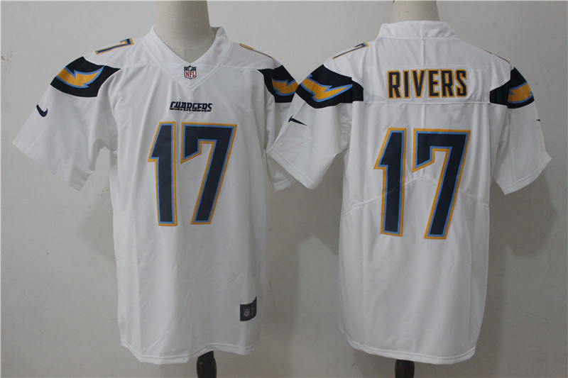 Mens NFL San Diego Chargers #17 Rivers White Vapor Limited Jersey