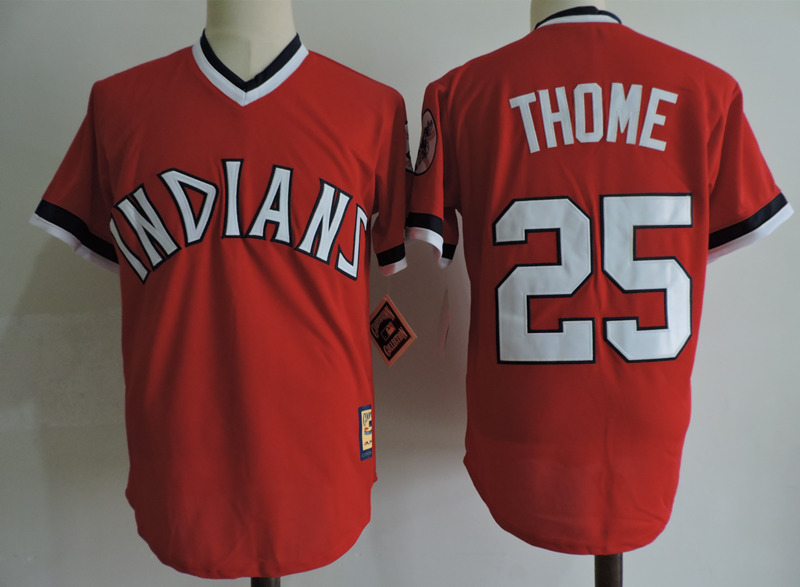 MLB Cleveland Indians #25 Thome Red Pullover Jersey