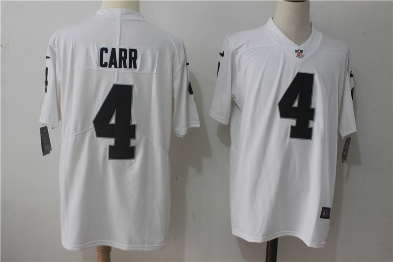 Mens NFL Oakland Raiders #4 Carr White Vapor Limited Jersey