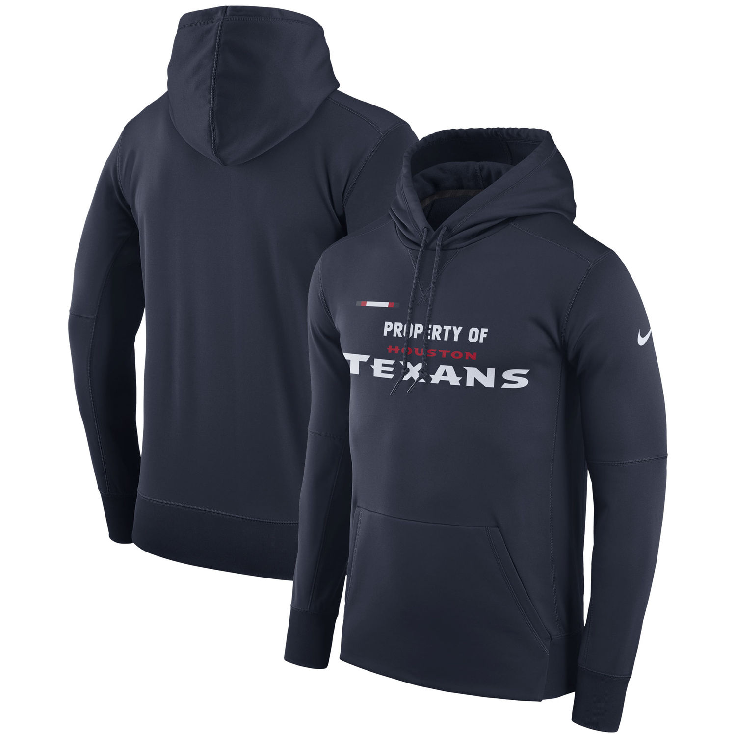 Mens Houston Texans Nike Navy Sideline Property Of Performance Pullover Hoodie
