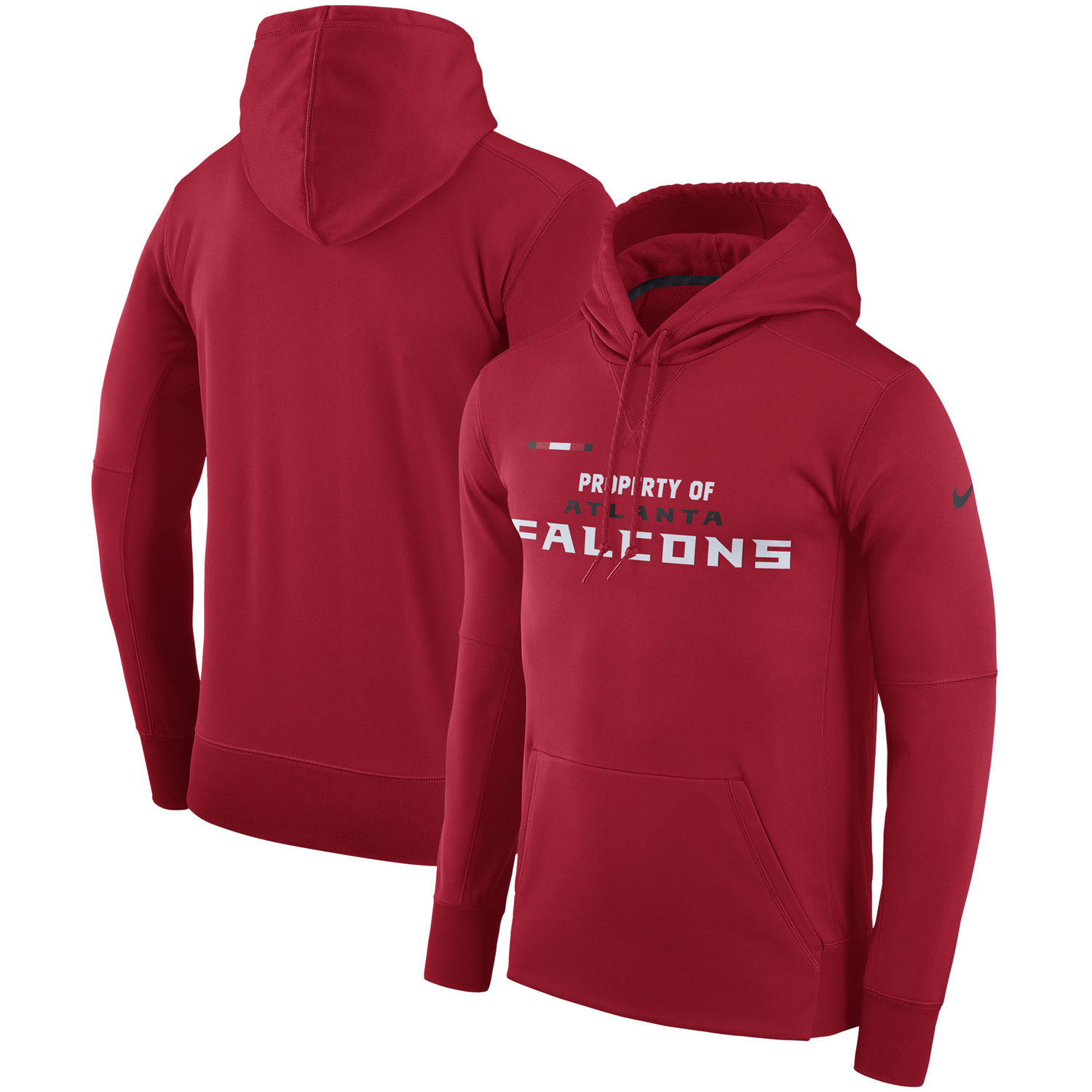 Mens Atlanta Falcons Nike Red Sideline Property Of Performance Pullover Hoodie