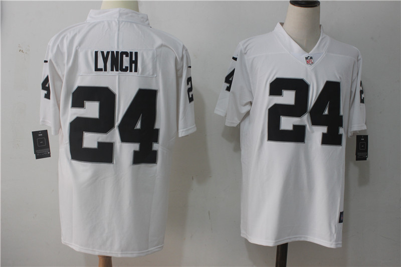 Mens NFL Oakland Raiders #24 Lynch White Vapor Limited Jersey