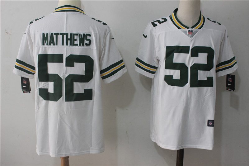 Mens NFL Green Bay Packers #52 Matthews White Vapor Limited Jersey