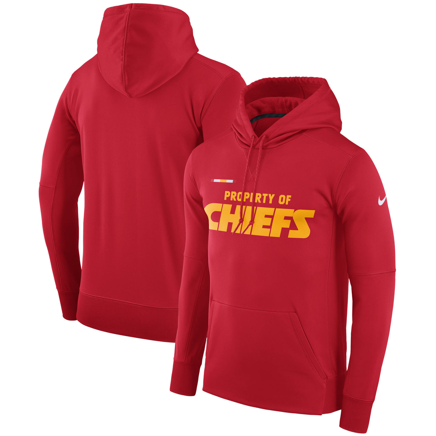 Mens Kansas City Chiefs Nike Red Sideline Property Of Performance Pullover Hoodie
