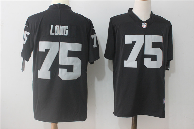 Mens NFL Oakland Raiders #75 Long Black Vapor Limited Jersey