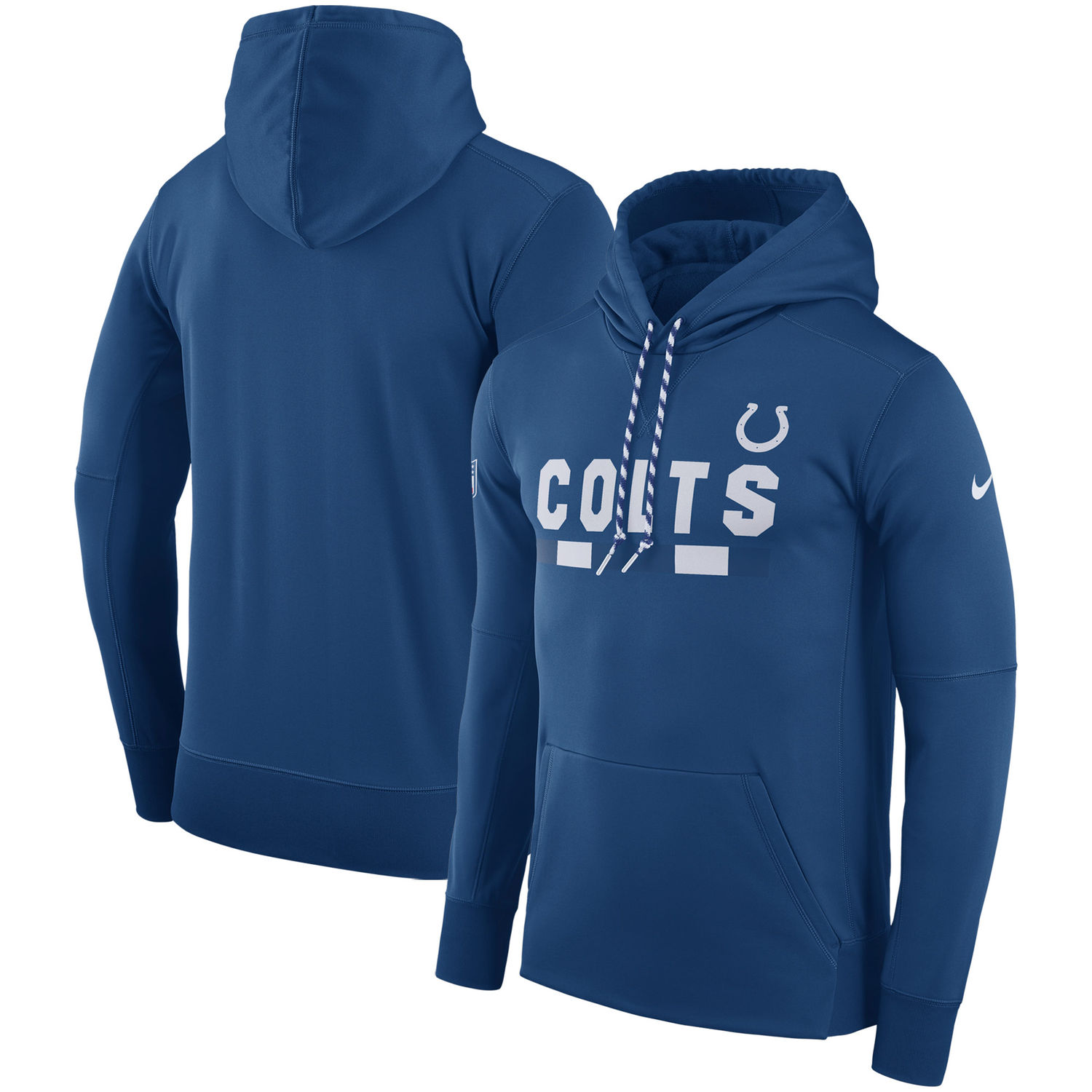 Mens Indianapolis Colts Nike Royal Sideline Team Name Performance Pullover Hoodie