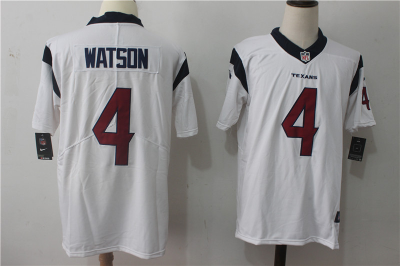 Mens NFL Houston Texans #4 Watson White Vapor Limited Jersey