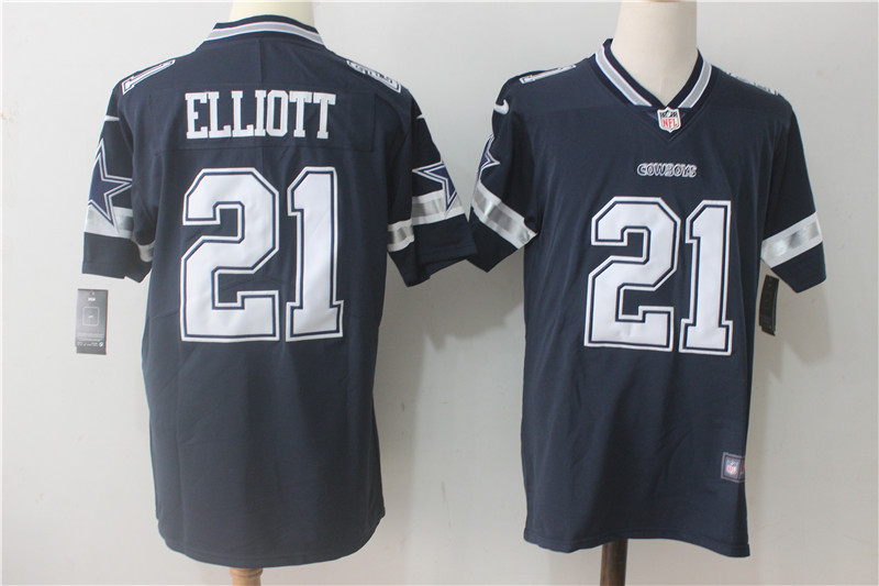 Mens NFL Dallas Cowboys #21 Elliott Blue Vapor Limited Jersey