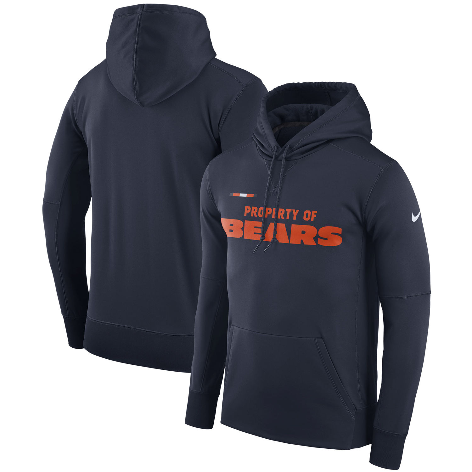 Mens Chicago Bears Nike Navy Sideline Property Of Performance Pullover Hoodie
