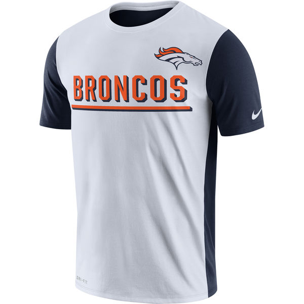 Mens Denver Broncos Nike White Champ Drive 2.0 Performance T-Shirt