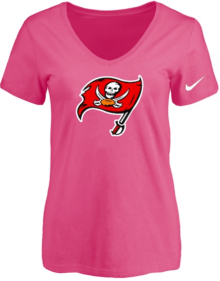 Tampa Bay Rays Pink Womens Logo V-neck T-Shirt