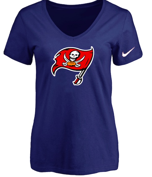Tampa Bay Rays D.Blue Womens Logo V-neck T-Shirt
