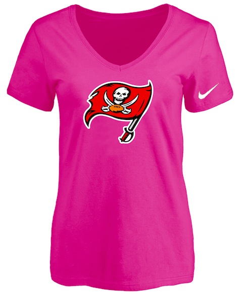 Tampa Bay Rays Peach Womens Logo V-neck T-Shirt