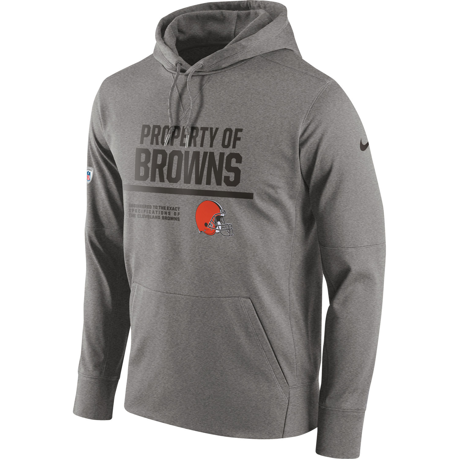Mens Cleveland Browns Nike Gray Circuit Property Of Performance Pullover Hoodie
